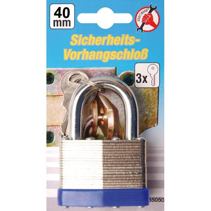 Sicherheits-Vorhängeschloss - inkl. 3 Schlüsseln - 40 mm
