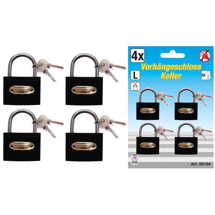 Vorhängeschloss-Satz - gleichschließend - Typ L-35 mm - 4-tlg.