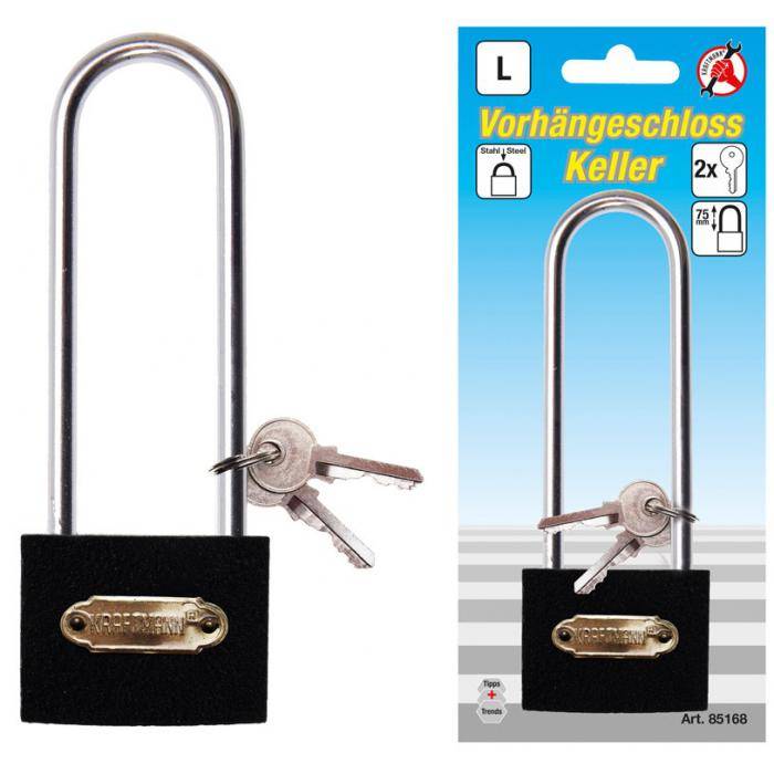 Vorhängeschloss - nur für Innenräume geeignet - Typ L - extra hoher Bügel