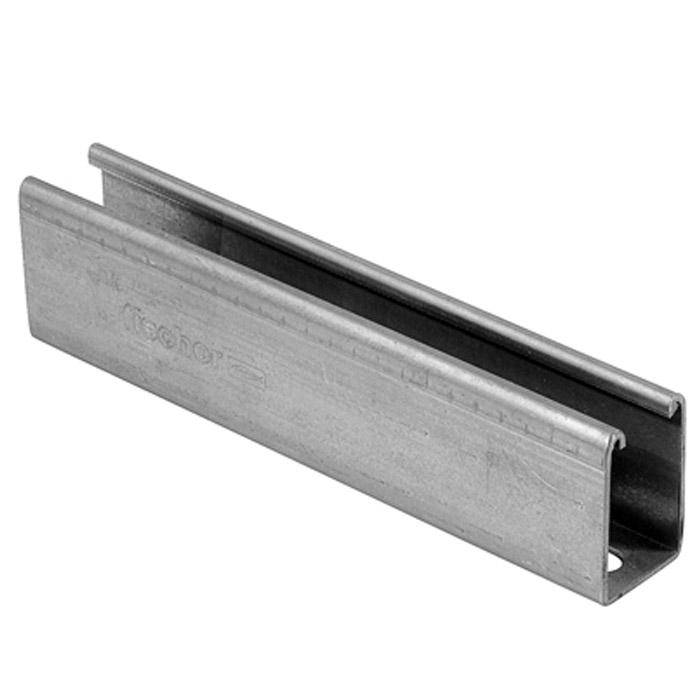 Montageschiene FUS - Brandprüfung ja - Länge 6000 mm - Stärke 2,5 mm - Profilgewicht 3.27 kg/m - Profilquerschnitt 4,05 cm² - Höhe 62 mm - Breite