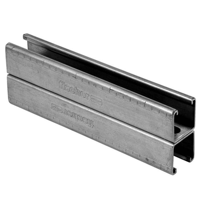Montageschiene FUS - Brandprüfung nein - Länge 6000 mm - Stärke 2,5 mm - Profilgewicht 4.89 kg/m - Profilquerschnitt 6,00 cm² - Höhe 82 mm - Brei