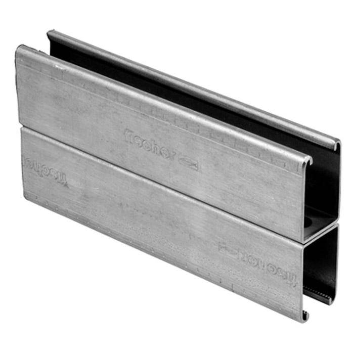 Montageschiene FUS - Brandprüfung nein - Länge 6000 mm - Stärke 2,5 mm - Profilgewicht 6.55 kg/m - Profilquerschnitt 8,09 cm² - Höhe 124 mm - Bre