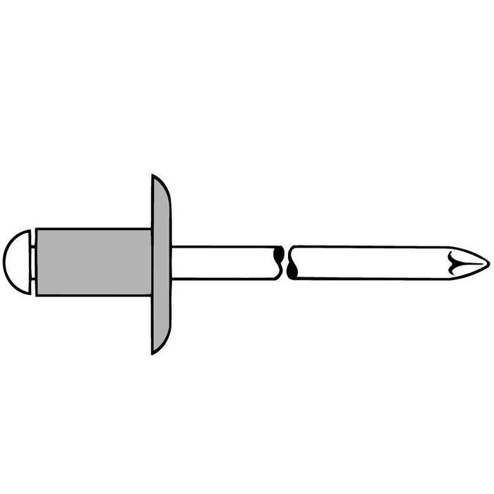 Blindniete GESIPA® - Alu/ Alu - Ø4,8x13,5 mm - Großkopf - 250 Stück