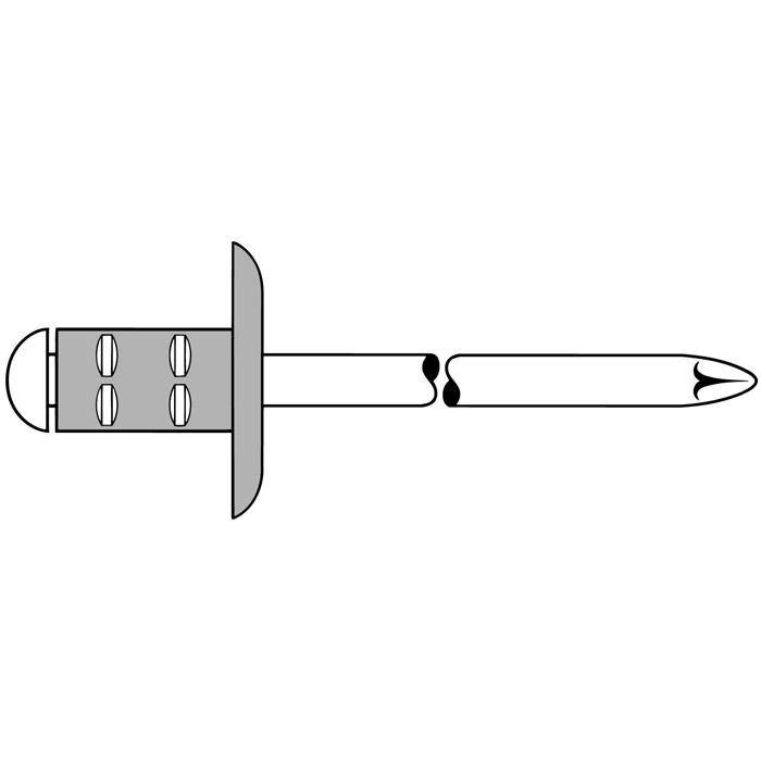 Blindniete PolyGrip® - Alu/ Stahl - Großkopf - Ø3,2x9 mm - 1000 Stück