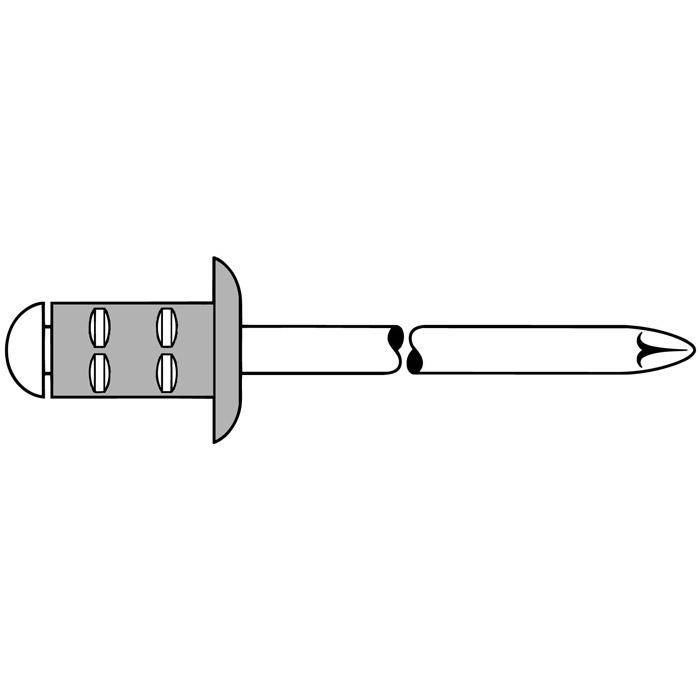 Blindniete PolyGrip® - Alu/ Stahl - Ø6,4x25 mm - standard - 250 Stück