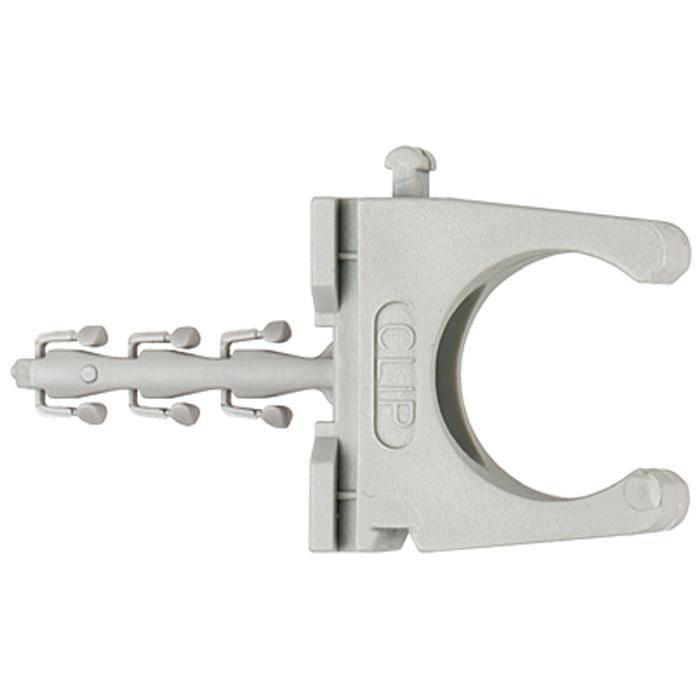 Rohrbefestigung Steckfix plus Rohrclip SF plus RC - Bohrloch-Ø 6 mm - min. Bohrlochtiefe 35 mm - Aufnahme IEC 20 - Spannbereich 20 - 21 mm