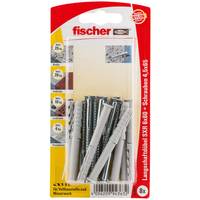 Langschaftdübel SXR SB Karte - Inhalt 8x Langschaftdübel, 8 x Senkholzschraube - Bohrernenn Ø 6 mm - Dübellänge 70 mm - VE 5x8 Stück - Preis per