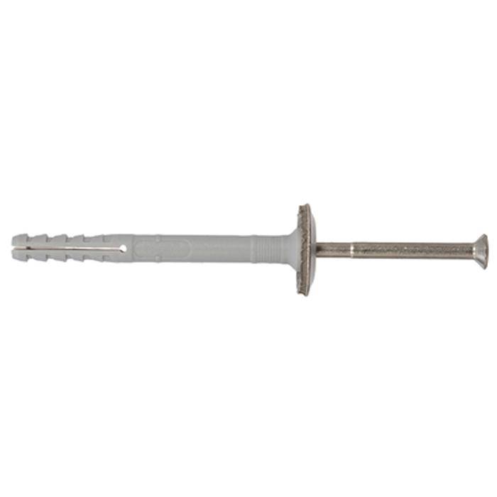 Nageldübel N-S D A2 - mit Senkkopf und nicht rostender Schraube mit Dichtscheibe - Dübellänge 40 mm - Bohrlochtiefe 55 mm - Dichtscheibe 19 mm - An