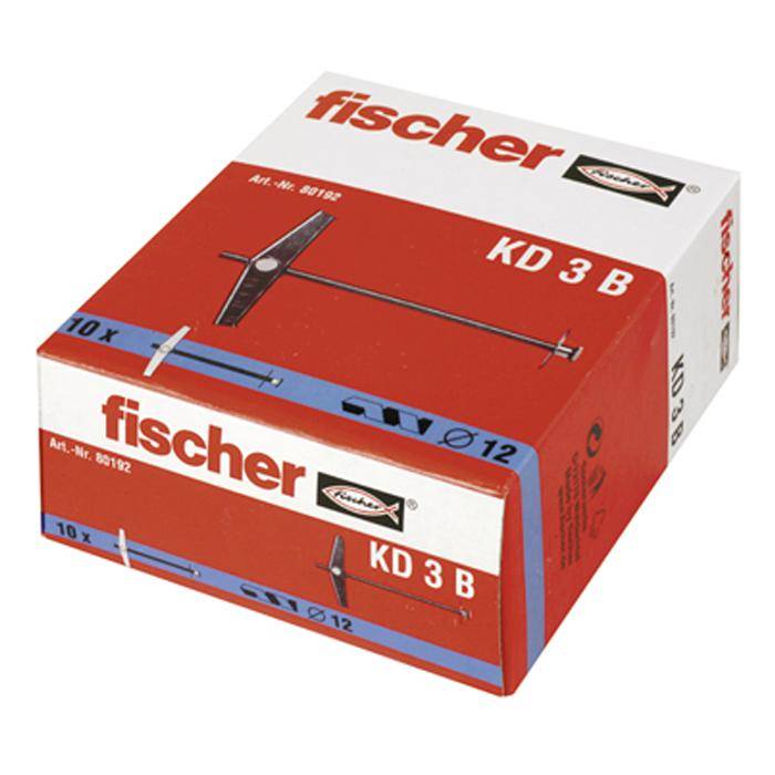 Kippdübel KD 3 B - ohne Haken - Bohrernenn-Ø 12 mm - max. Plattendicke 65 mm - min. Hohlraumtiefe 27 mm - Dübellänge 95 mm - Gewinde M3 x 90 mm -