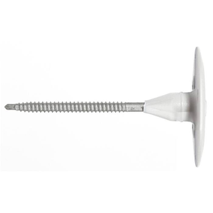 Halteteller mit Schraube DHT S - Nutzlänge 90-105 mm - Schaftlänge 40 mm - Schraubenlänge 100 mm - Farbe weiß - Teller-Ø 50 mm - VE 500 Stück -