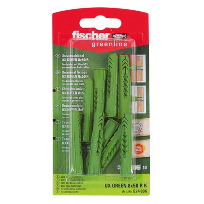 Universaldübel UX GREEN 8x50 R K - mit Rand - SB-Karte