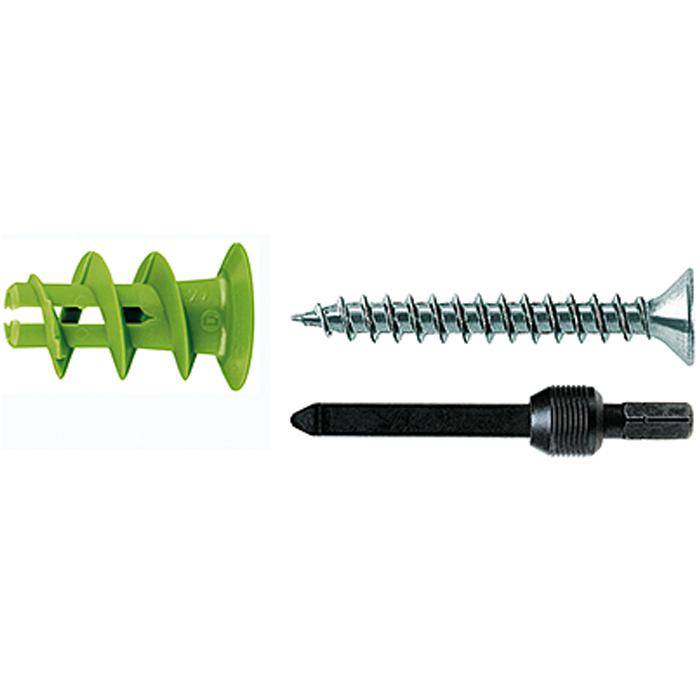 Gipskartondübel GK GREEN - max. Dicke des Anbauteils 13 mm - Schraubenabmessung 4,5 x 35 mm - Antrieb PZ2 - VE 45 Stück - Preis per VE