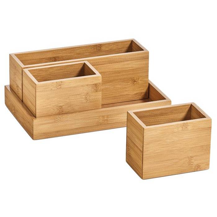 Zeller Present Organizer-Set Bambus, natur, 4-teilig (1 Set)