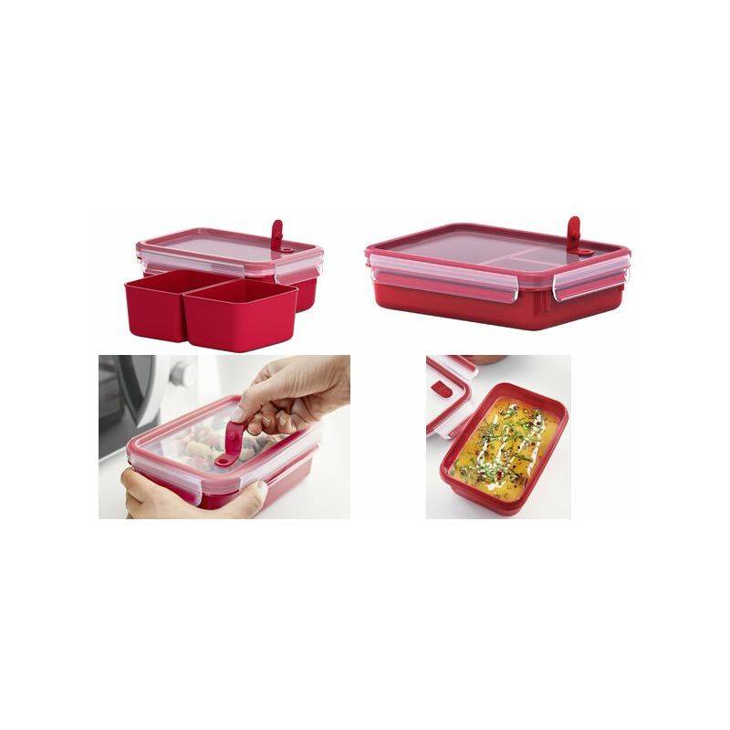 emsa Mikrowellendose CLIP & MICRO, 1,0 Liter, mit Einsätzen