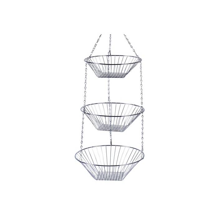 Zeller Present 27325 Hängekorb 3er verchromt, silber