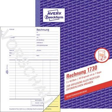 AVERY Zweckform Rechnung Formular Papierformat: DIN A5 Anzahl der