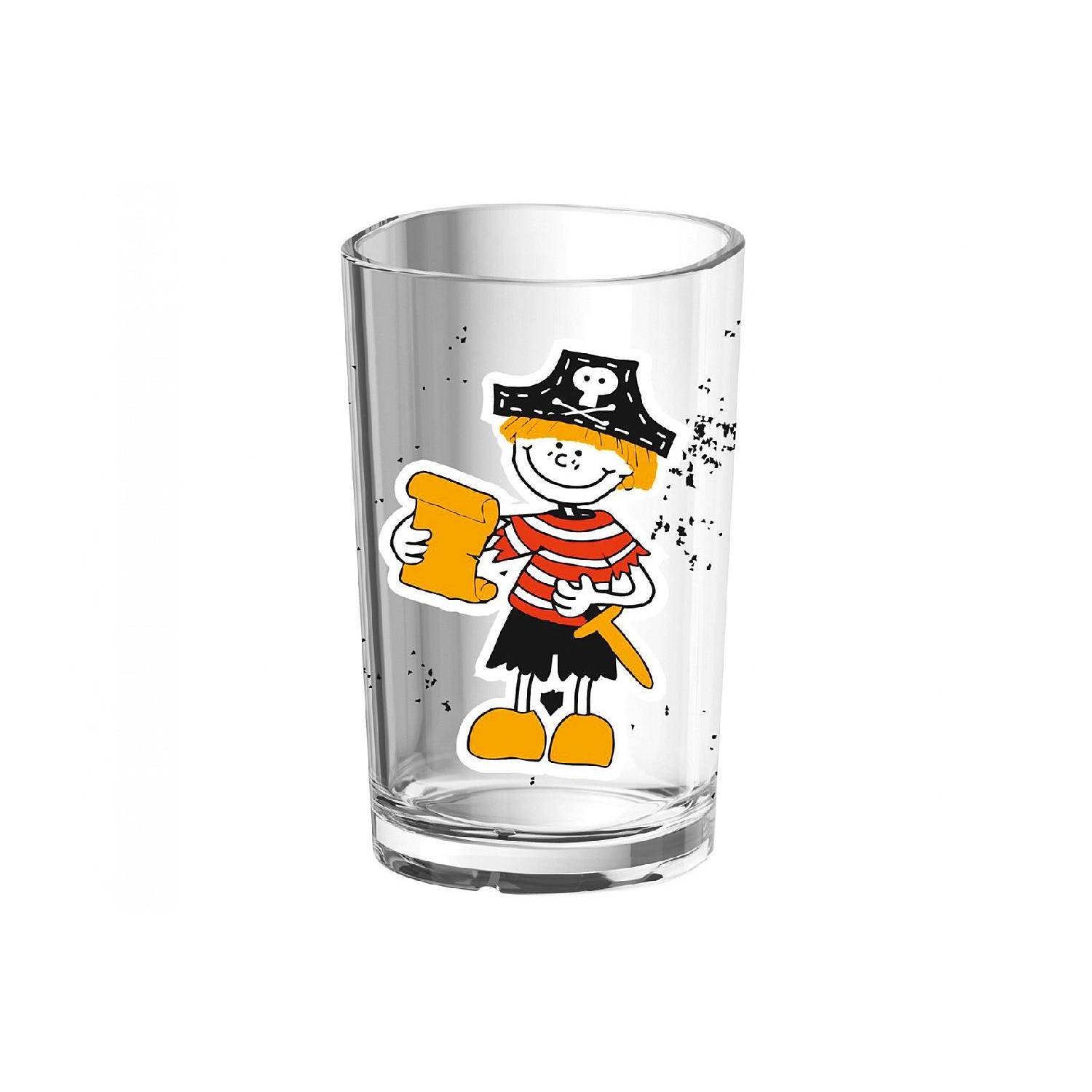 EMSA 513721 Pirat Kindertrinkbecher, 200 ml, Hochglanzkunststoff SAN, klar