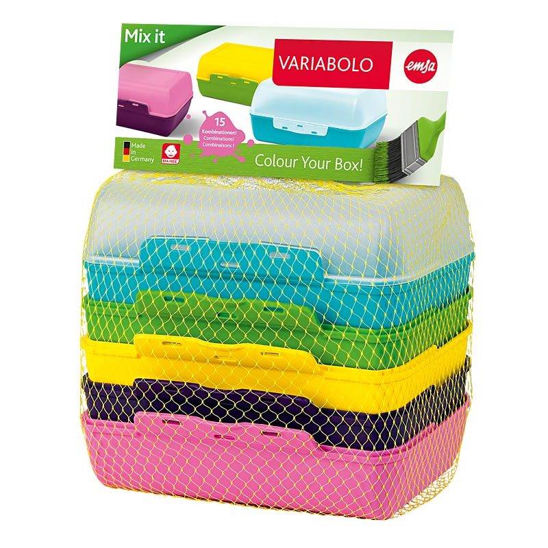 emsa Brotdose VARIABOLO Clipbox Set, 6-teilig, farbig