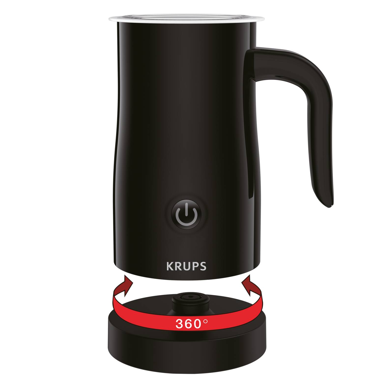Krups XL1008 Milchaufschäumer XL1008, Automatisch, Schwarz, Edelstahl, 150 ml, 0,3 l, 100 s