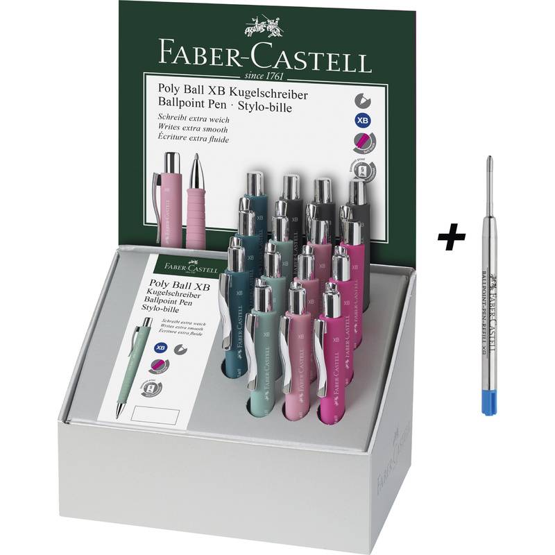 FABER-CASTELL Druckkugelschreiber POLY BALL XB, Display
