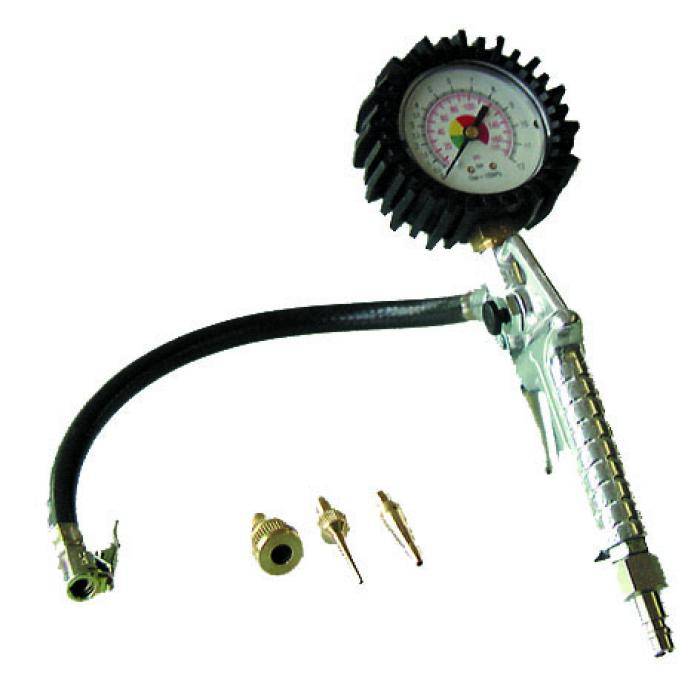 Reifenfüller - mit Manometer - Adapterset