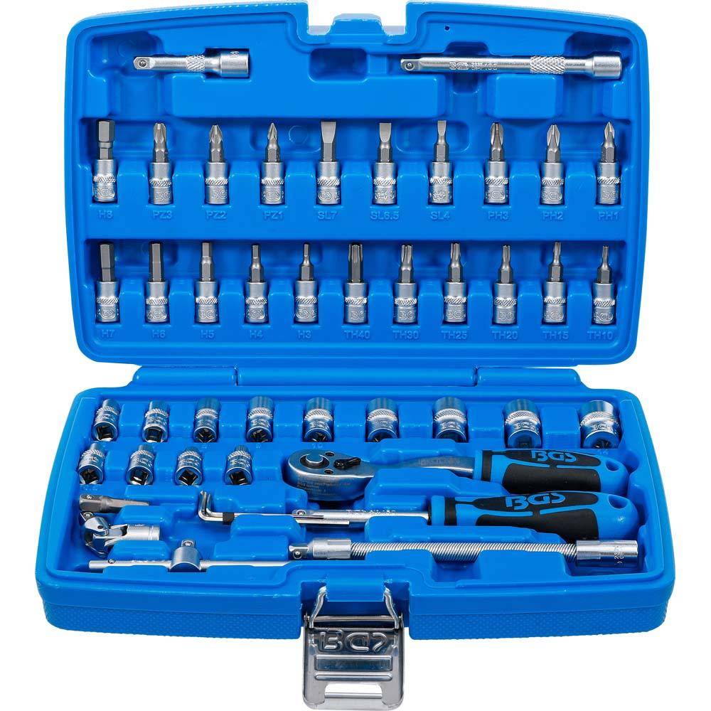 Steckschlüsselsatz 1/4" - 46-teilig - aus Chrom-Vanadium-Stahl