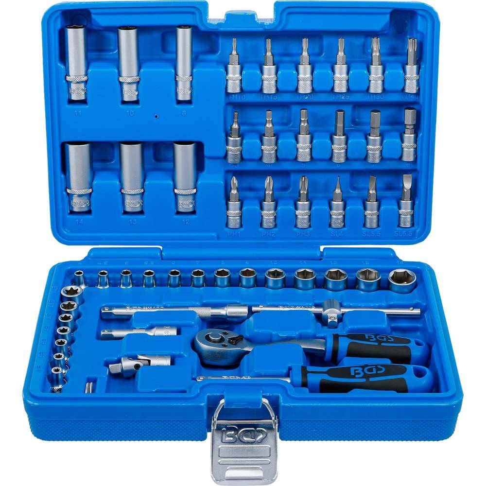 Steckschlüsselsatz 1/4" - 52-teilig - ProTorque® - aus Chrom-V.-Stahl