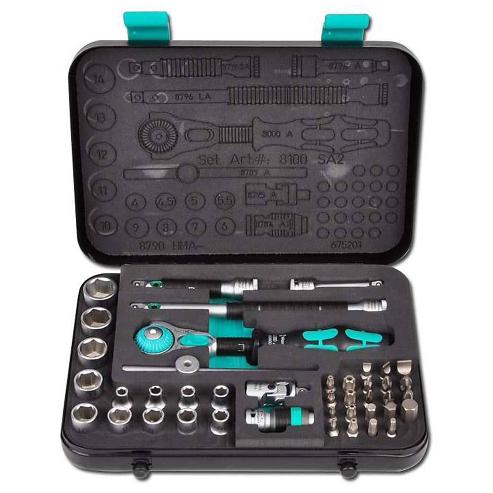 Steckschlüssel-Garnitur - 1/4" - Chrom-Vanadium-Stahl - 42-teilig - Wera