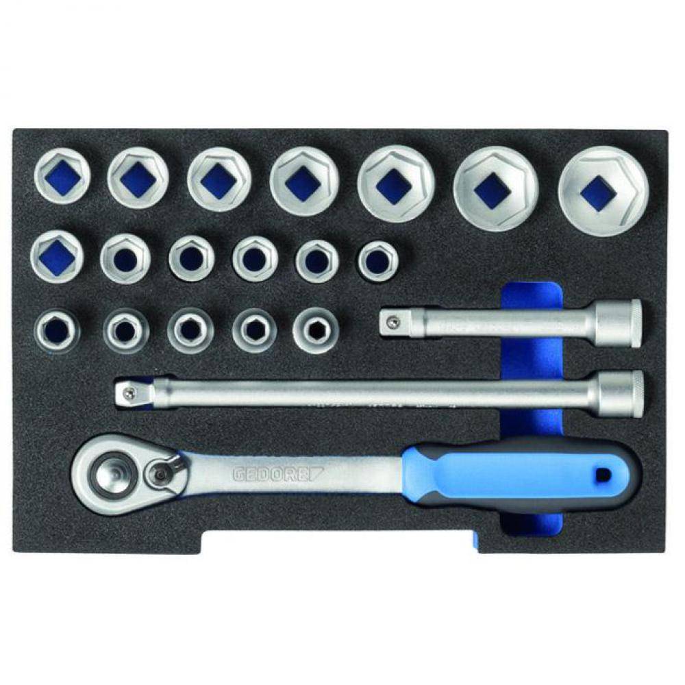 Steckschlüssel-Satz - Antrieb 1/2" - in 1/2 L-BOXX Modul - CV-Stahl