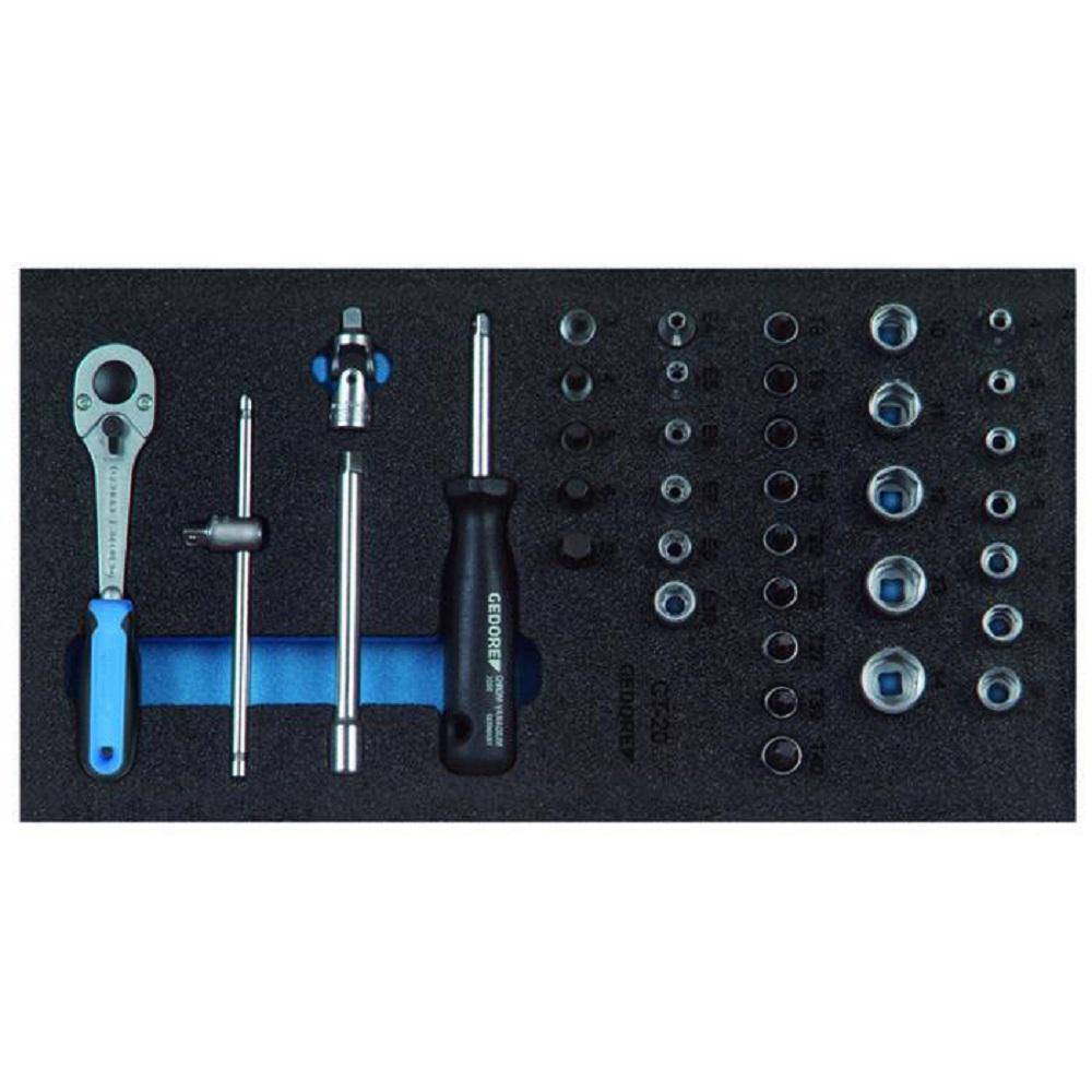 Steckschlüssel-Sortiment - Antrieb 1/4" - in 1/3 Check-Tool-Modul - 37-tlg.