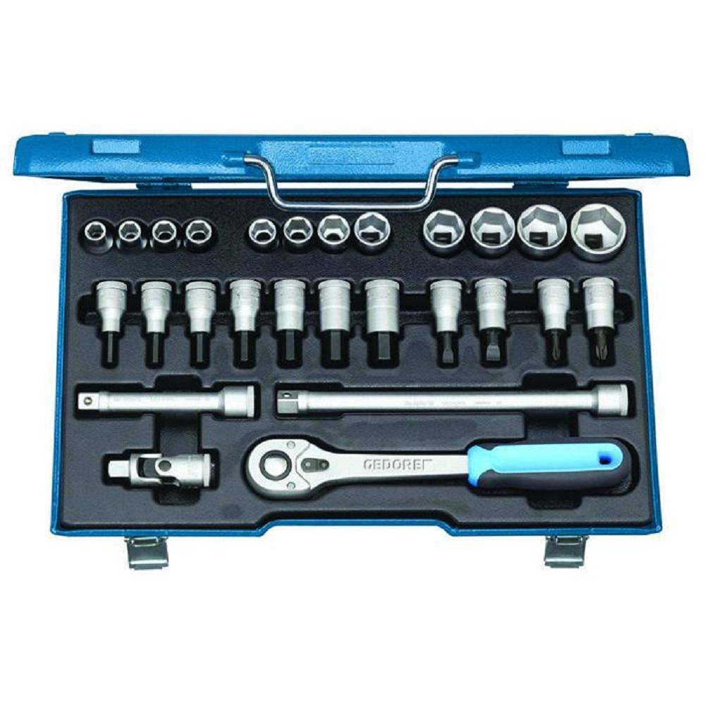 Steckschlüssel-Satz - Antrieb 1/2″ - 27-teilig - 6-kant UD-Profil - 10 bis 30 mm