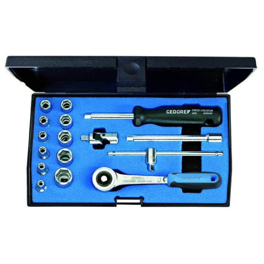 Steckschlüssel-Satz 1/4" - 16-teilig - 6-kant - 4 bis 13 mm