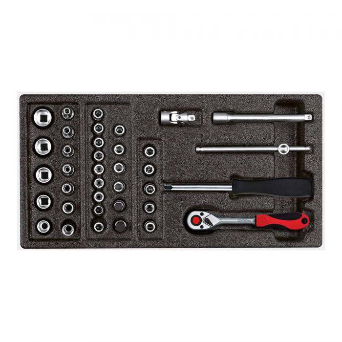 GEDORE red Steckschlüssel-Satz - 1/4 Zoll - im 1/3 Schaumstoffmodul - 37-teilig