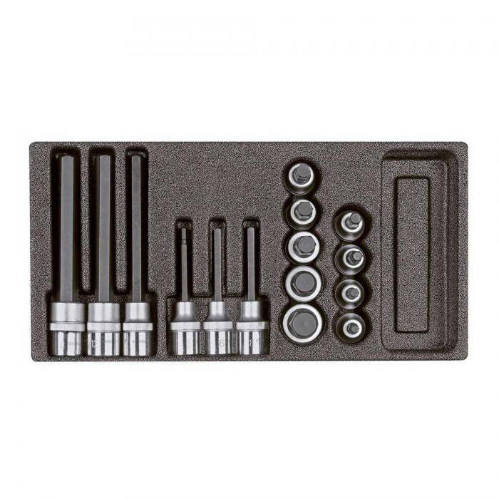 GEDORE red Schraubendrehereinsatz-Satz - 1/2 Zoll - im 1/3 Schaumstoffmodul - 15-teilig