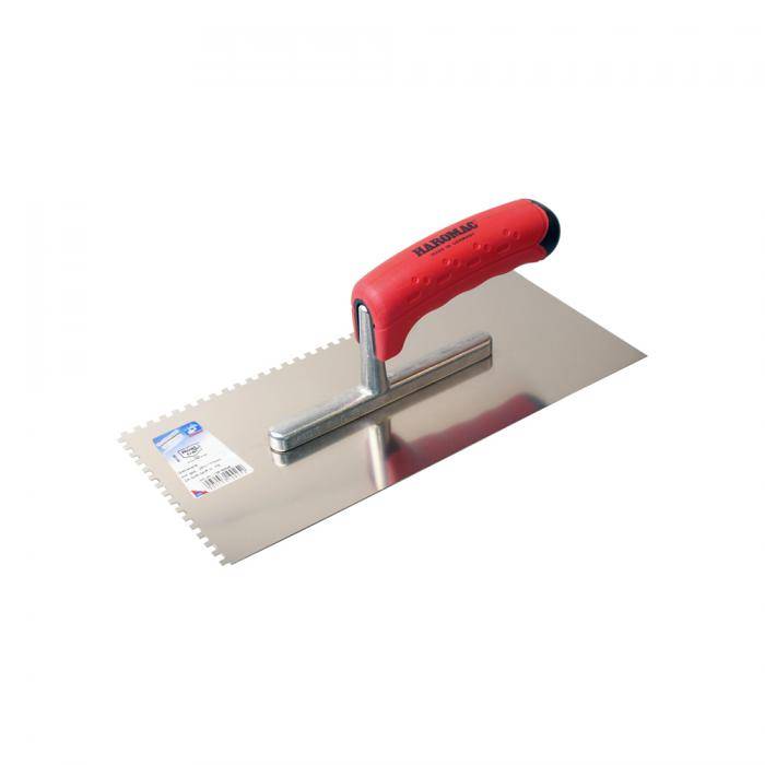 Glättekelle "ERGO-TOP" - rostfrei - gezahnt - 4x4 - Länge 280 mm