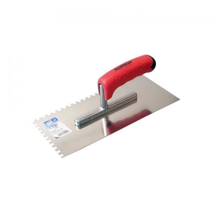 Glättekelle "ERGO-TOP" - rostfrei - gezahnt - 6x6 - Länge 280 mm