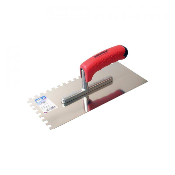 Glättekelle "ERGO-TOP" - rostfrei - gezahnt - 8x8 - Länge 280 mm