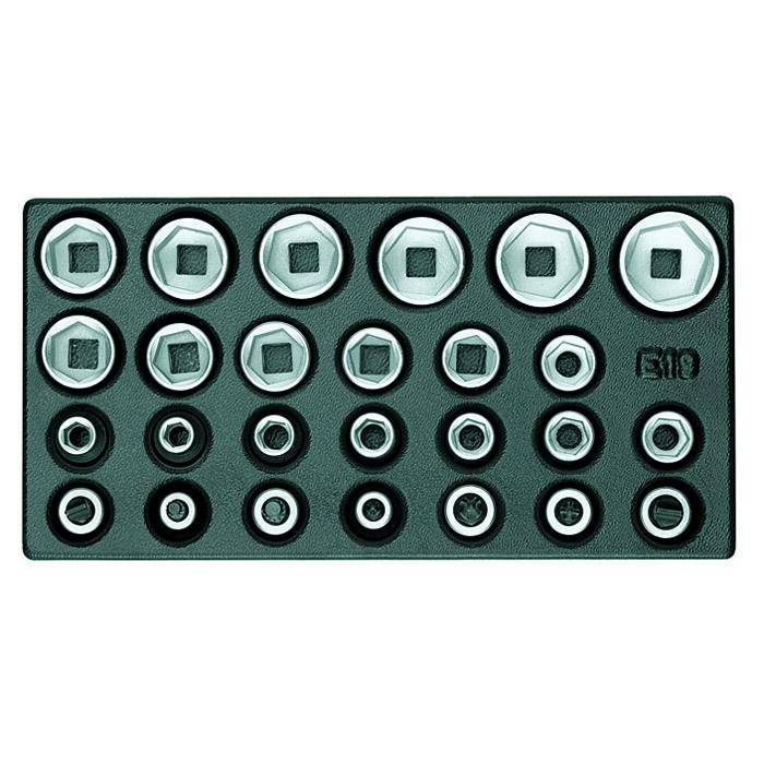 Steckschlüssel-Einsatz-Satz - Antrieb 1/2" - 1/3 ES-Modul - SW 19-32 mm