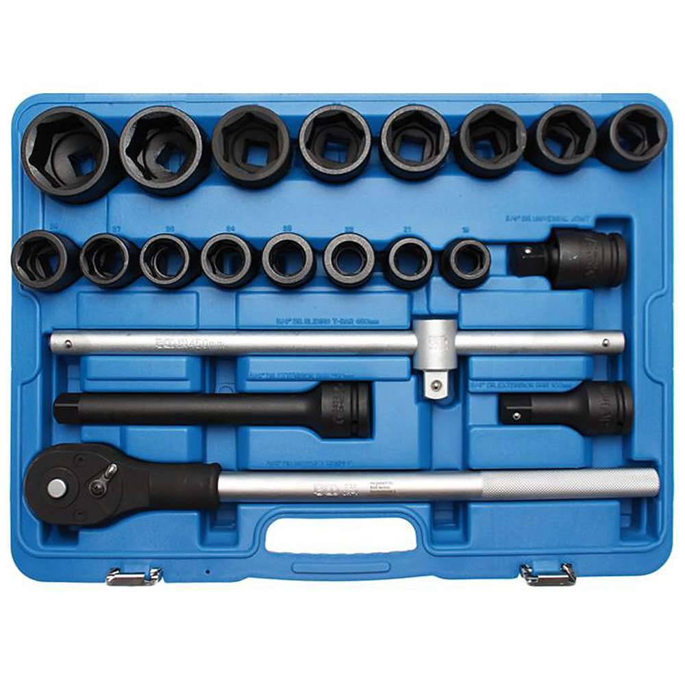 Kraft-Steckschlüsselsatz - 20 mm 3/4 " Antrieb - CRO-MO-Stahl - 21-tlg.