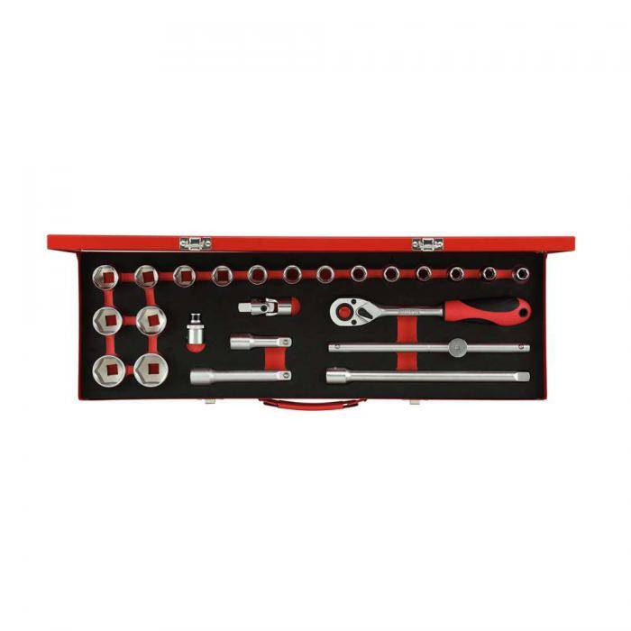 GEDORE red Steckschlüssel-Satz - Chrom-Vanadium-Stahl - 1/2 Zoll - 24-teilig