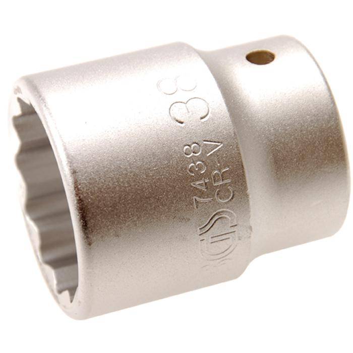Steckschlüssel-Einsatz - Antrieb 3/4" - 12-kant - 38 mm - CV-Stahl - matt verchromt