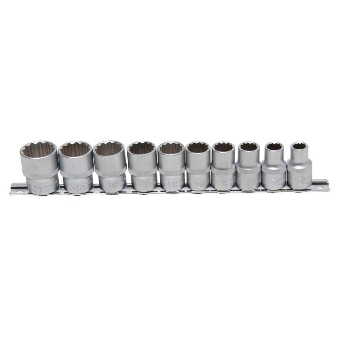 Steckschlüssel-Einsatz-Set - 12,5 mm (1/2") 12-Kant - in ZOLL 3/8" bis 15/16" - 10-tlg.