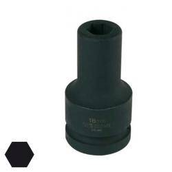 Schwarze Schlagschraube mit sechskantiger Schraubenkopfsilhouette.