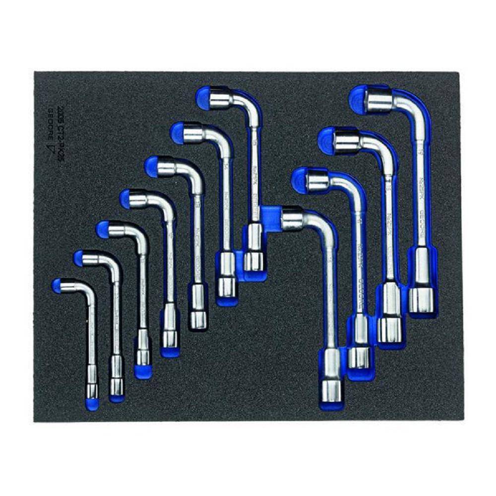 Doppelsteckschlüssel-Satz in Check-Tool-Modul - 11-teilig - SW 8 bis 19 mm