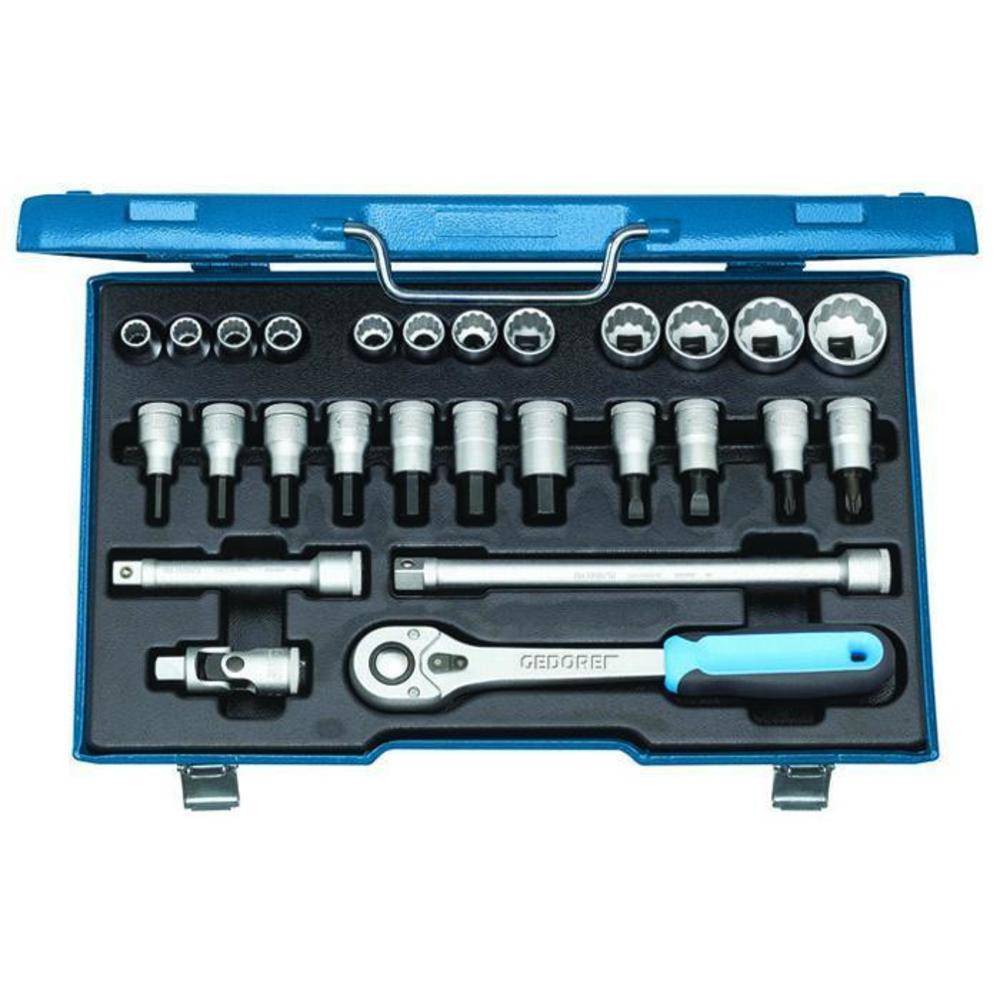 Steckschlüssel-Satz - Antrieb 1/2" - 27-teilig - 12-kant UD-Profil - 10 bis 30 mm