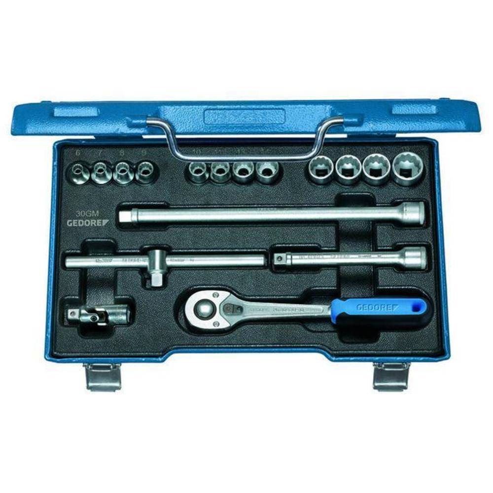 Steckschlüssel-Satz - 3/8" - 17-teilig - 6 bis 19 mm