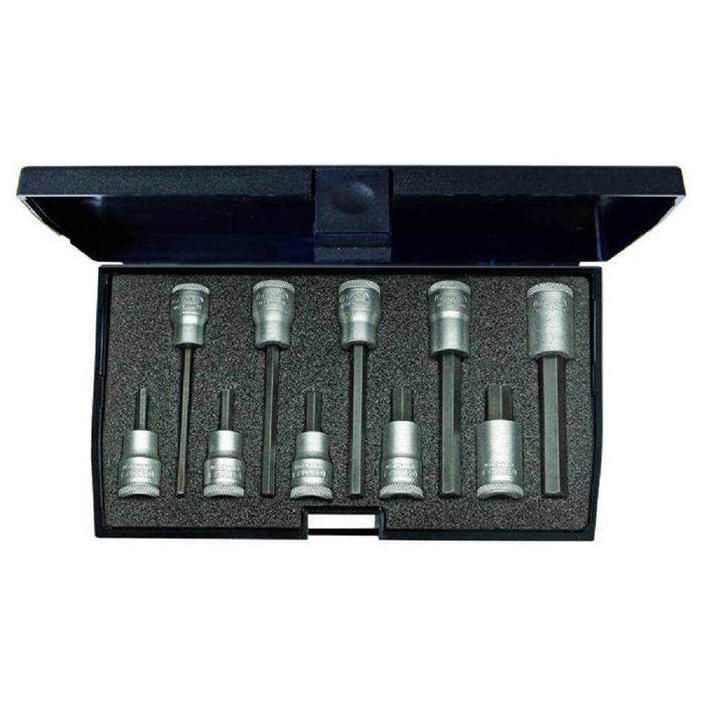 Schraubendreher-Satz 3/8" - 10-teilig - Innen-6-kant - 4 bis 10 mm
