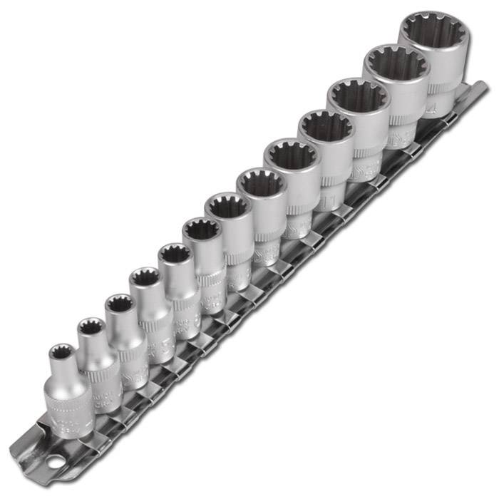 Steckschlüsseleinsätze 13-teilig - 1/4" - E5-E18 "Gear Lock"