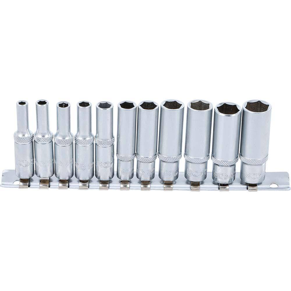 Steckschlüssel-Einsätze tief - 1/4" - 4 bis 13 mm 11-teilig