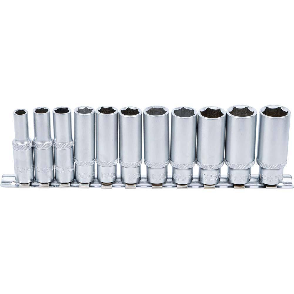 Steckschlüssel-Einsätze tief - 8 bis 19 mm 3/8" 11-teilig